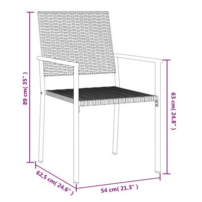 vidaXL Juego de comedor para jardín 7 piezas ratán sintético y acero