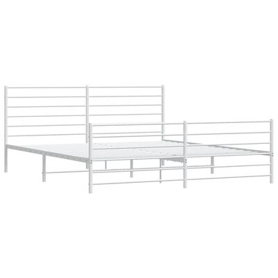 vidaXL Estructura cama sin colchón con estribo metal blanco 180x200 cm