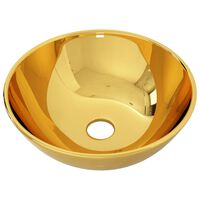 vidaXL Lavabo 28x10 cm cerámica dorado