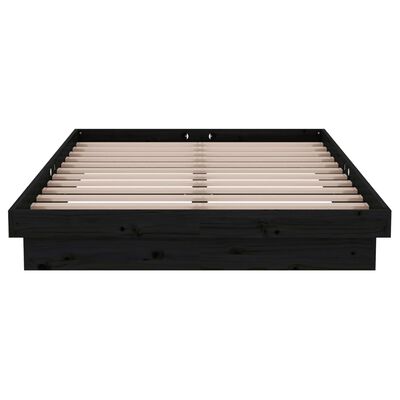 vidaXL Estructura de cama madera maciza negra 120x190 cm