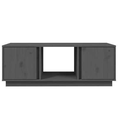 vidaXL Mesa de centro de madera maciza de pino gris 110x50x40 cm