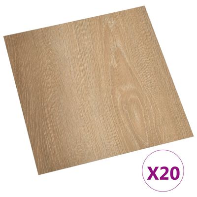 vidaXL Tarimas de suelo autoadhesivas 20 uds PVC marrón 1,86 m²