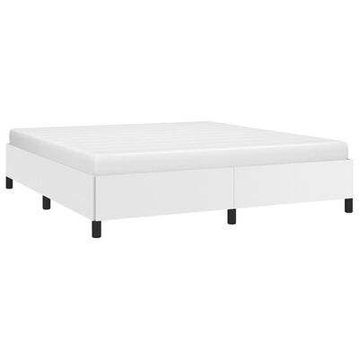 vidaXL Estructura de cama sin colchón cuero sintético blanco 160x200cm