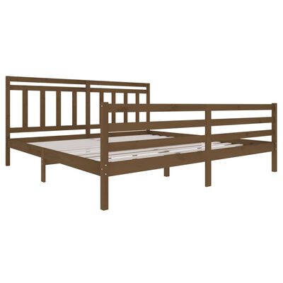 vidaXL Estructura de cama madera maciza marrón miel 200x200 cm