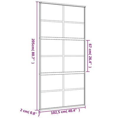 vidaXL Puerta corredera dorada de vidrio ESG transparente y aluminio