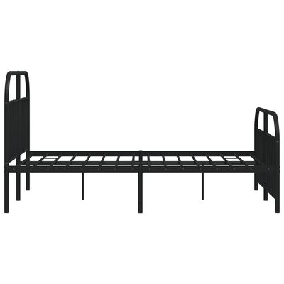 vidaXL Estructura cama sin colchón con estribo metal negro 180x200 cm