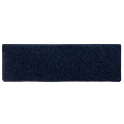 vidaXL Alfombrilla de escaleras 15 uds tela punzonada azul 65x21x4 cm