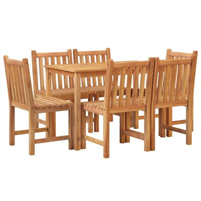 vidaXL Juego de comedor de jardín 7 piezas madera maciza de teca