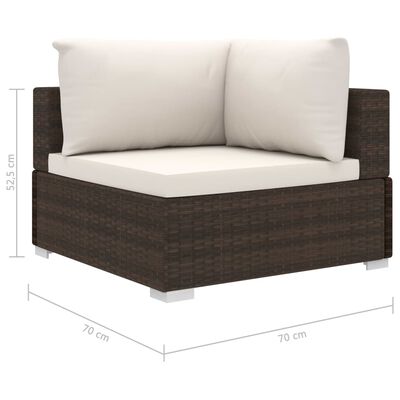 vidaXL Set muebles de jardín 5 piezas y cojines ratán sintético marrón