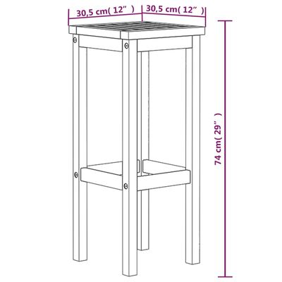 vidaXL Taburetes de barra de cocina 4 unidades madera maciza acacia