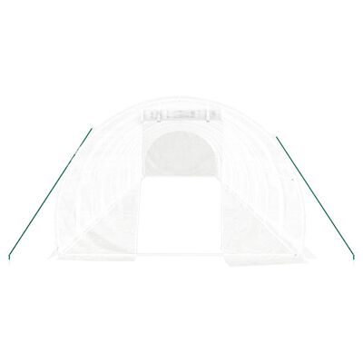 vidaXL Invernadero con estructura de acero blanco 36 m² 12x3x2 m