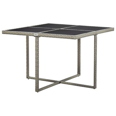 vidaXL Set de comedor de jardín 9 pzas y cojines ratán sintético gris