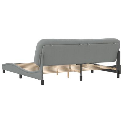 vidaXL Cama sin colchón tela gris claro 200x200 cm