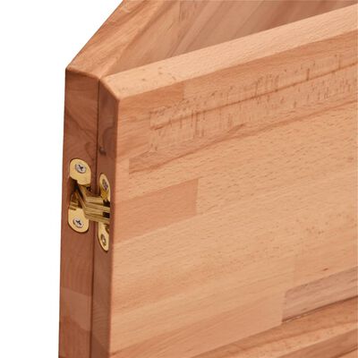 vidaXL Estante de lavabo de pared de acero y madera maciza de haya