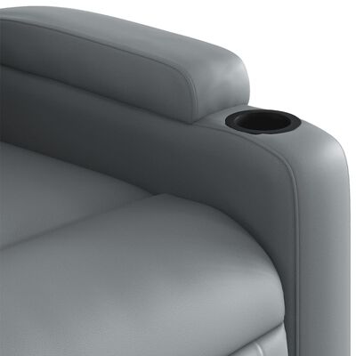 vidaXL Sillón de masaje reclinable cuero sintético gris