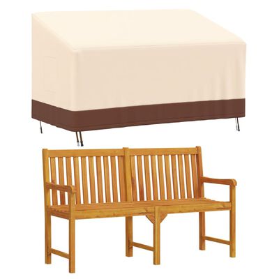 vidaXL Cubierta de banco de 3 plazas Oxford 600D beige 159x84x56/81 cm