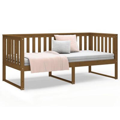 vidaXL Sofá cama de madera maciza de pino marrón miel 90x190 cm