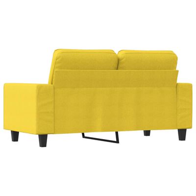 vidaXL Sofá de 2 plazas de tela amarillo claro 120 cm