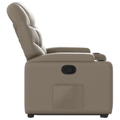 vidaXL Sillón reclinable elevable cuero artificial color capuchino