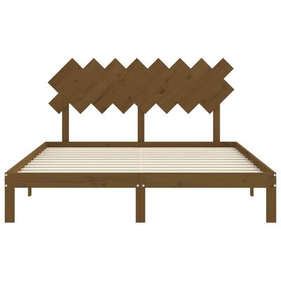 vidaXL Estructura de cama con cabecero madera marrón miel 160x200 cm