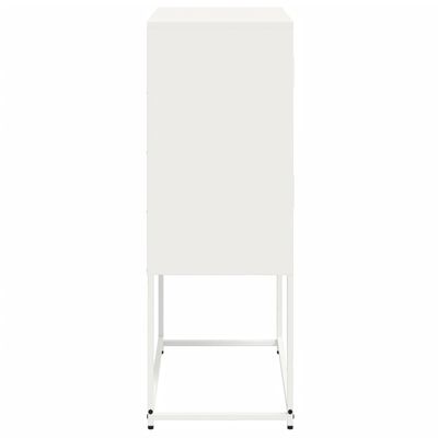 vidaXL Aparador de acero blanco 68,5x38,5x107 cm