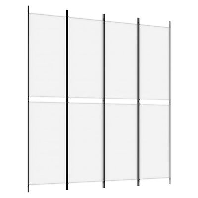 vidaXL Biombo divisor de 4 paneles de tela blanco 200x220 cm