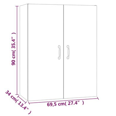 vidaXL Armario colgante madera de ingeniería roble Sonoma 69,5x34x90cm