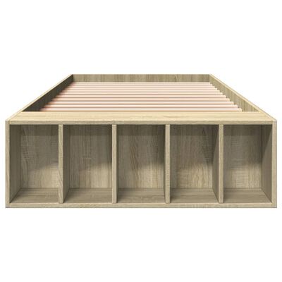 vidaXL Estructura de cama madera de ingeniería roble Sonoma 75x190 cm