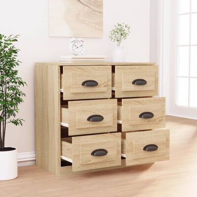 vidaXL Aparador de madera contrachapada roble Sonoma 70x35,5x67,5 cm