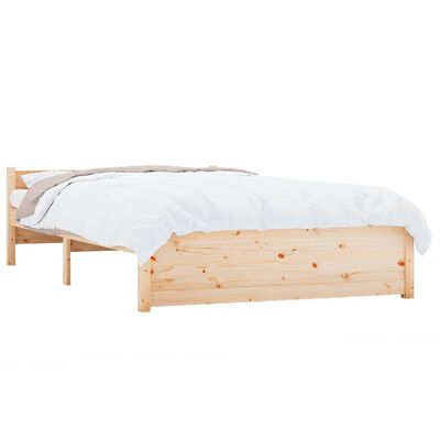 vidaXL Estructura de cama de matrimonio madera maciza 135x190 cm – Bechester