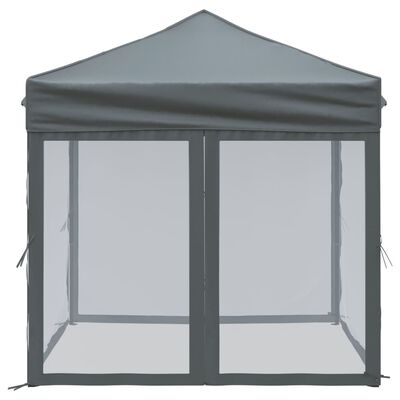 vidaXL Carpa para fiestas plegable con paredes gris antracita 2x2 m