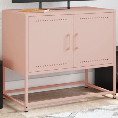 vidaXL Mueble para TV de acero rosa 68,5x39x60,5 cm