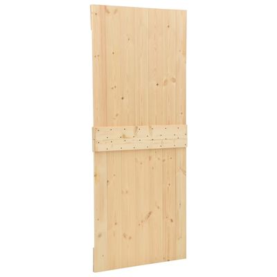 vidaXL Puerta corredera con herrajes madera maciza de pino 80x210 cm