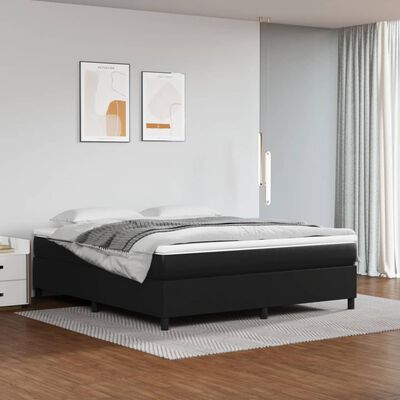 vidaXL Estructura de cama de cuero sintético negro 160x200 cm