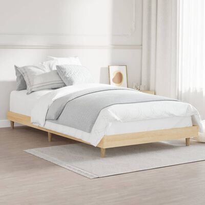 vidaXL Estructura de cama sin colchón madera roble Sonoma 100x200 cm