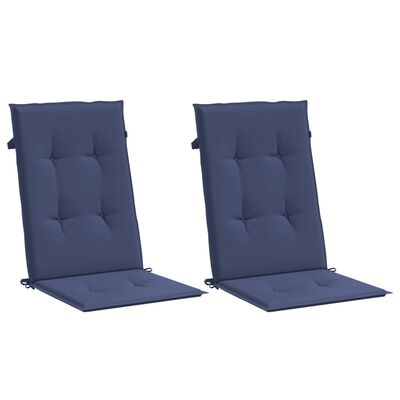 vidaXL Cojines para silla con respaldo alto 2 uds tela azul marino