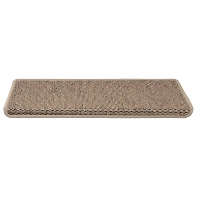 vidaXL Alfombrilla autoadhesiva escalera sisal 15 uds arena 65x21x4 cm