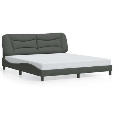 vidaXL Estructura de cama con luces LED tela negro 180x200 cm