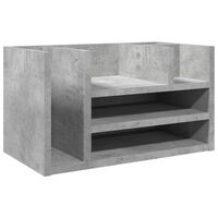 vidaXL Organizador escritorio madera ingeniería hormigón 44,5x24x25 cm