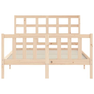 vidaXL Estructura de cama con cabecero madera maciza 140x200 cm