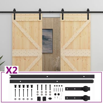 vidaXL Puerta corredera con herrajes madera maciza de pino 100x210 cm