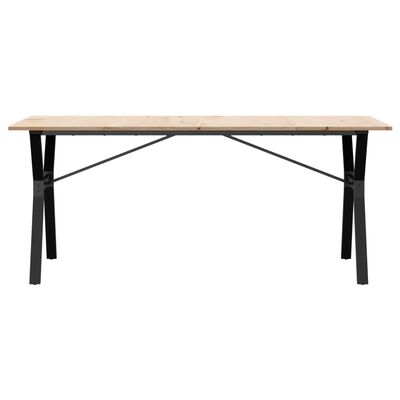 vidaXL Mesa de comedor marco Y madera maciza pino y hierro 180x90x75cm