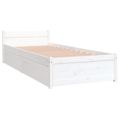 vidaXL Estructura de cama con cajones blanco 75x190 cm