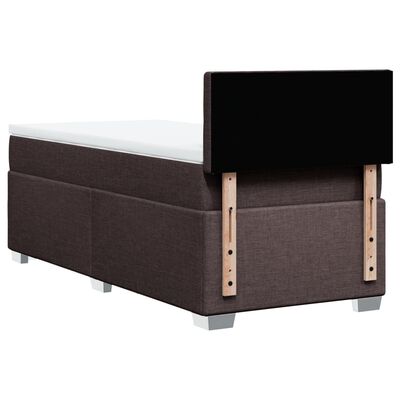 vidaXL Cama box spring con colchón tela marrón oscuro 80x200 cm