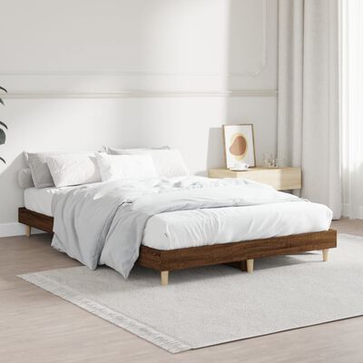 vidaXL Estructura de cama madera de ingeniería marrón roble 120x190 cm