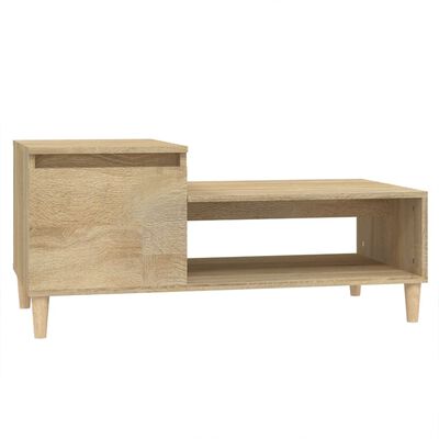 vidaXL Mesa de centro madera contrachapada roble Sonoma 100x50x45 cm