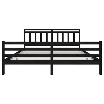 vidaXL Estructura de cama de madera maciza negra 200x200 cm