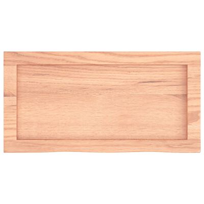 vidaXL Encimera baño madera maciza tratada marrón claro 60x30x(2-4) cm