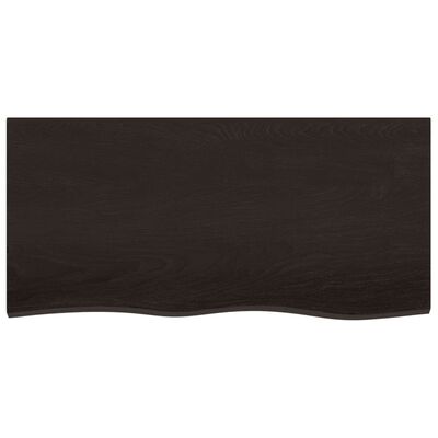 vidaXL Tablero mesa madera roble tratada marrón oscuro 100x50x(2-6) cm