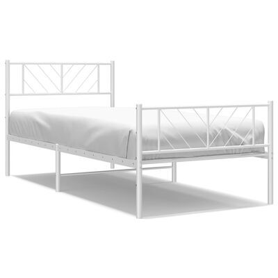 vidaXL Estructura cama sin colchón con estribo metal blanco 100x190 cm